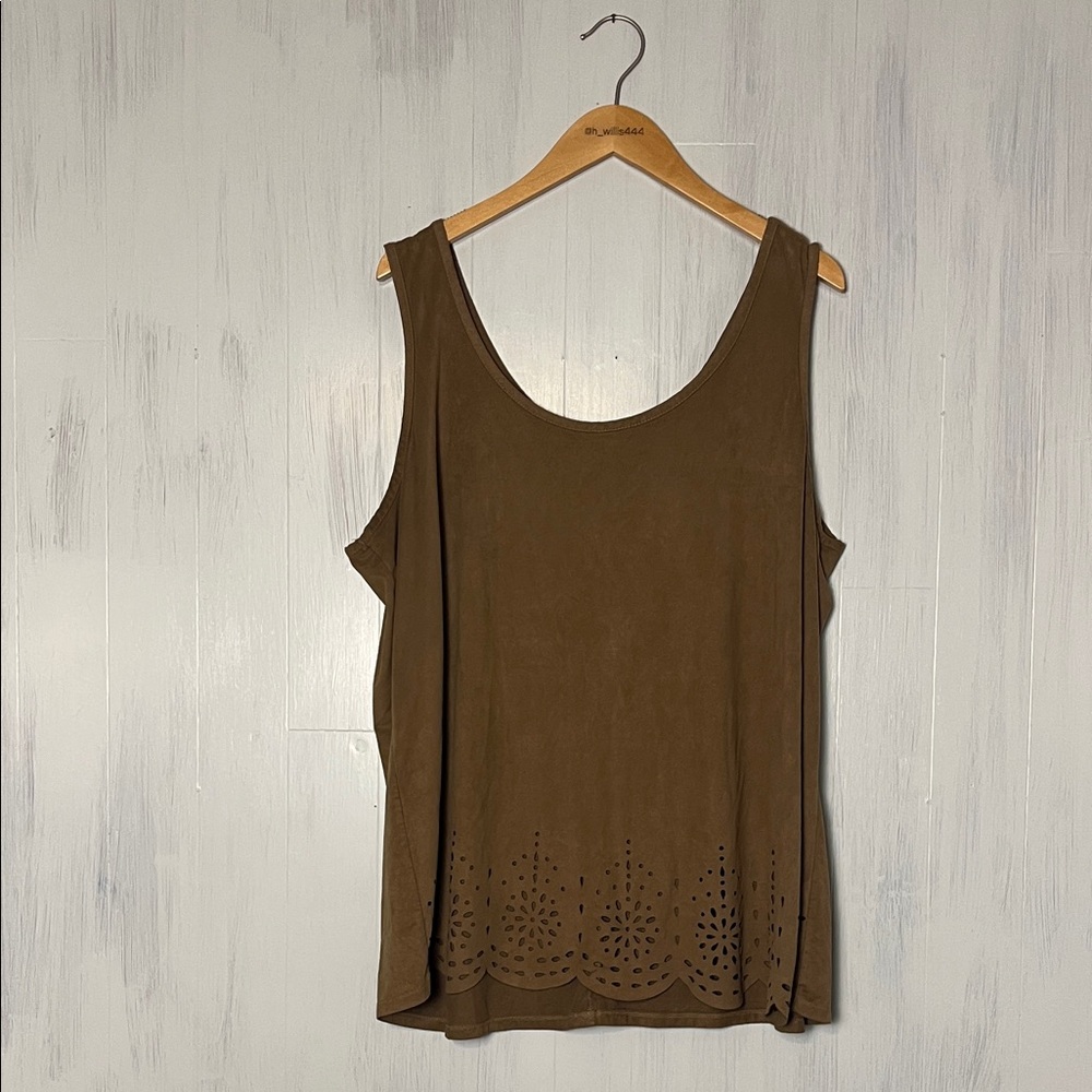 Torrid Brown Suede Cut Out Bottom Tank‎ Top Size 3X